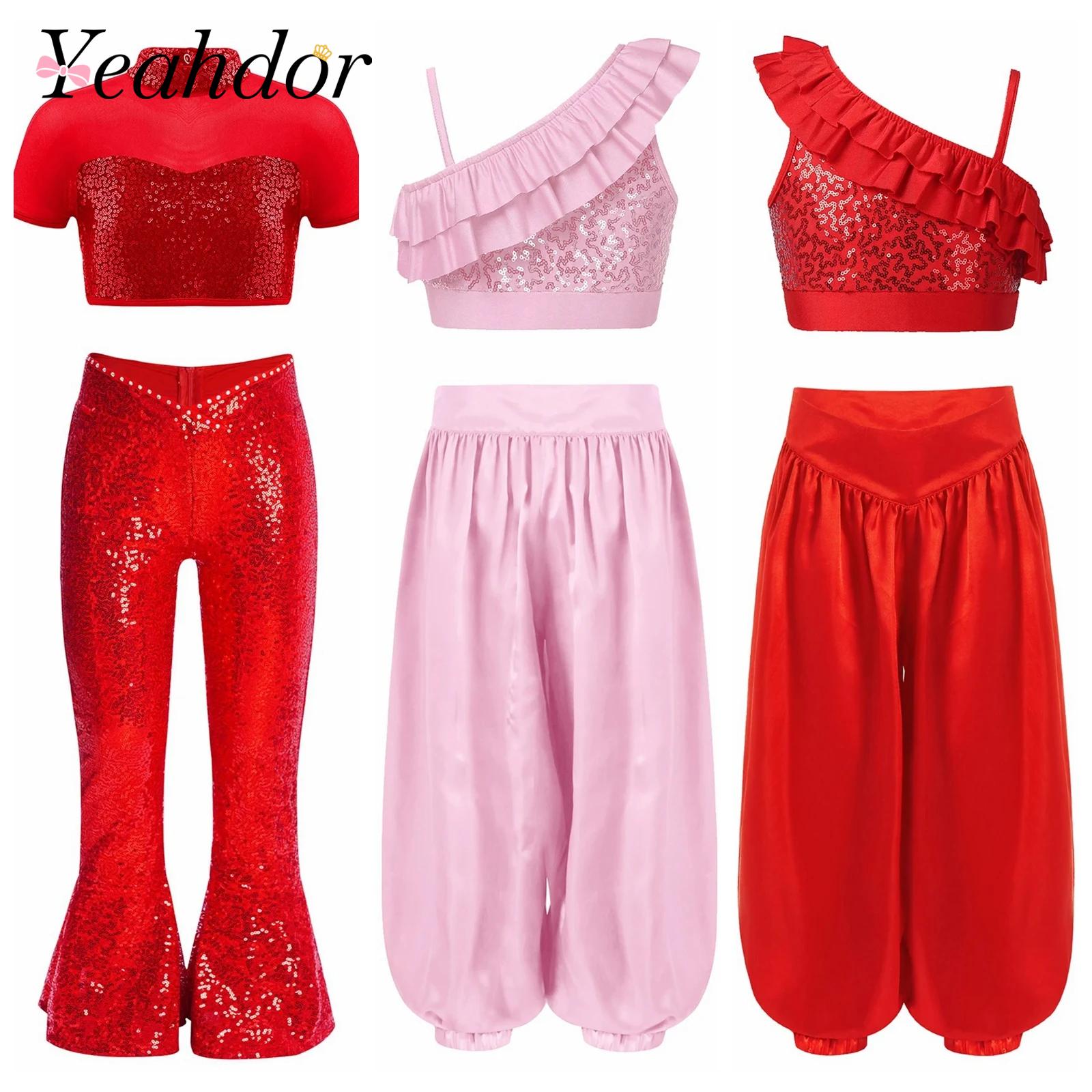 Summer Clothing Girls - Children Shiny Sequins Dance Clothes Girls