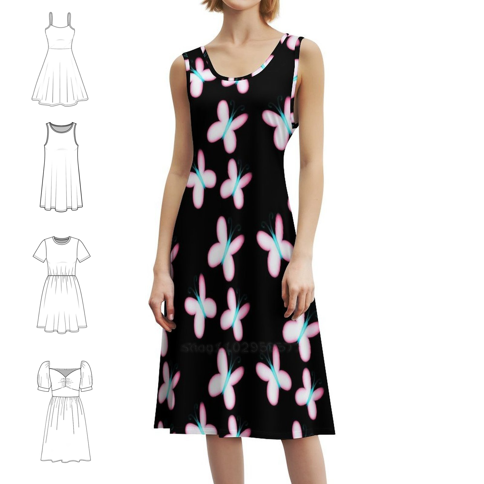 Summer Evenings Clothing - Neon Fluttershy Women's Streetwear Party Dress