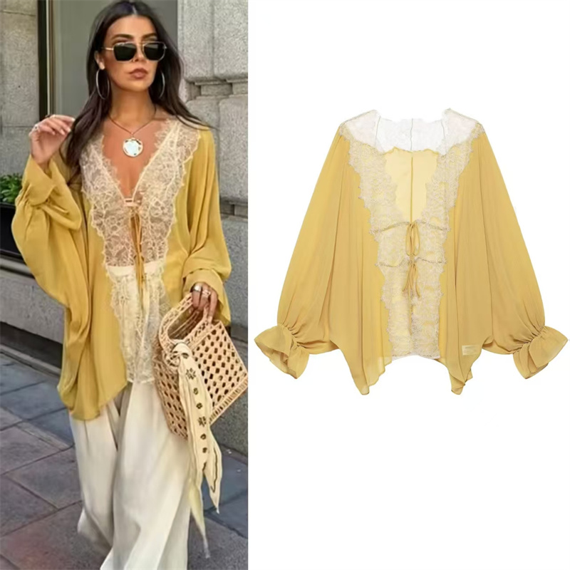 Yellow Summer Clothing - Women's Shirt 2026 Summer New Style