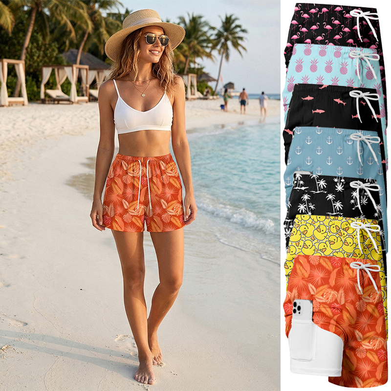 Board Short Surf - Women's All Over Print Beach Shorts