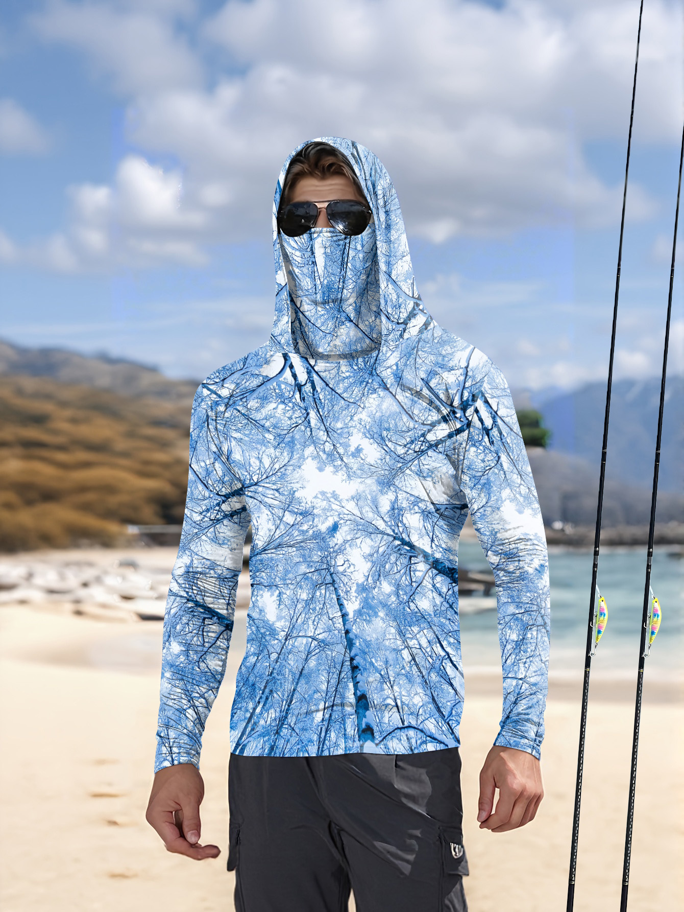 Summer Clothing Trends - Fishing hooded sweatshirt men's long-sleeved sun