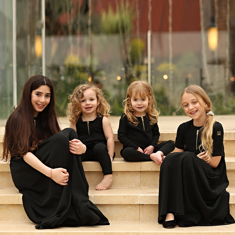 Summer Clothing Baby Girl - Summer black ribbed family matching clothes