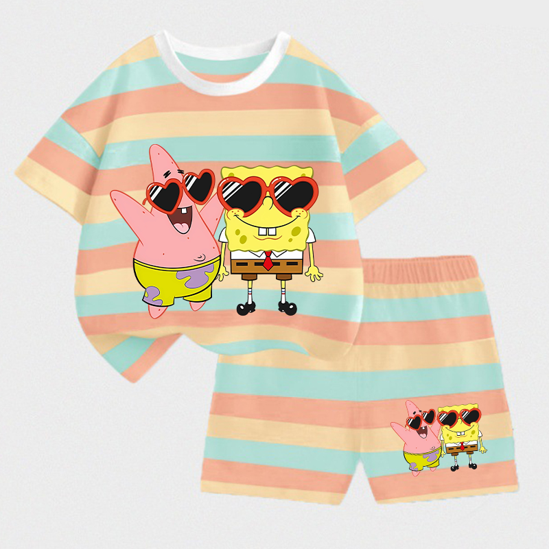Summer Clothing Baby Girl - SpongeBobs SquarePants Kids T-shirt Shorts Set