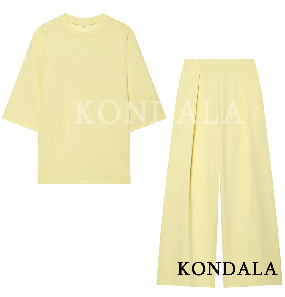 KONDALA Women Casual Yellow Pa - Yellow Summer Clothing ulasan dan harga