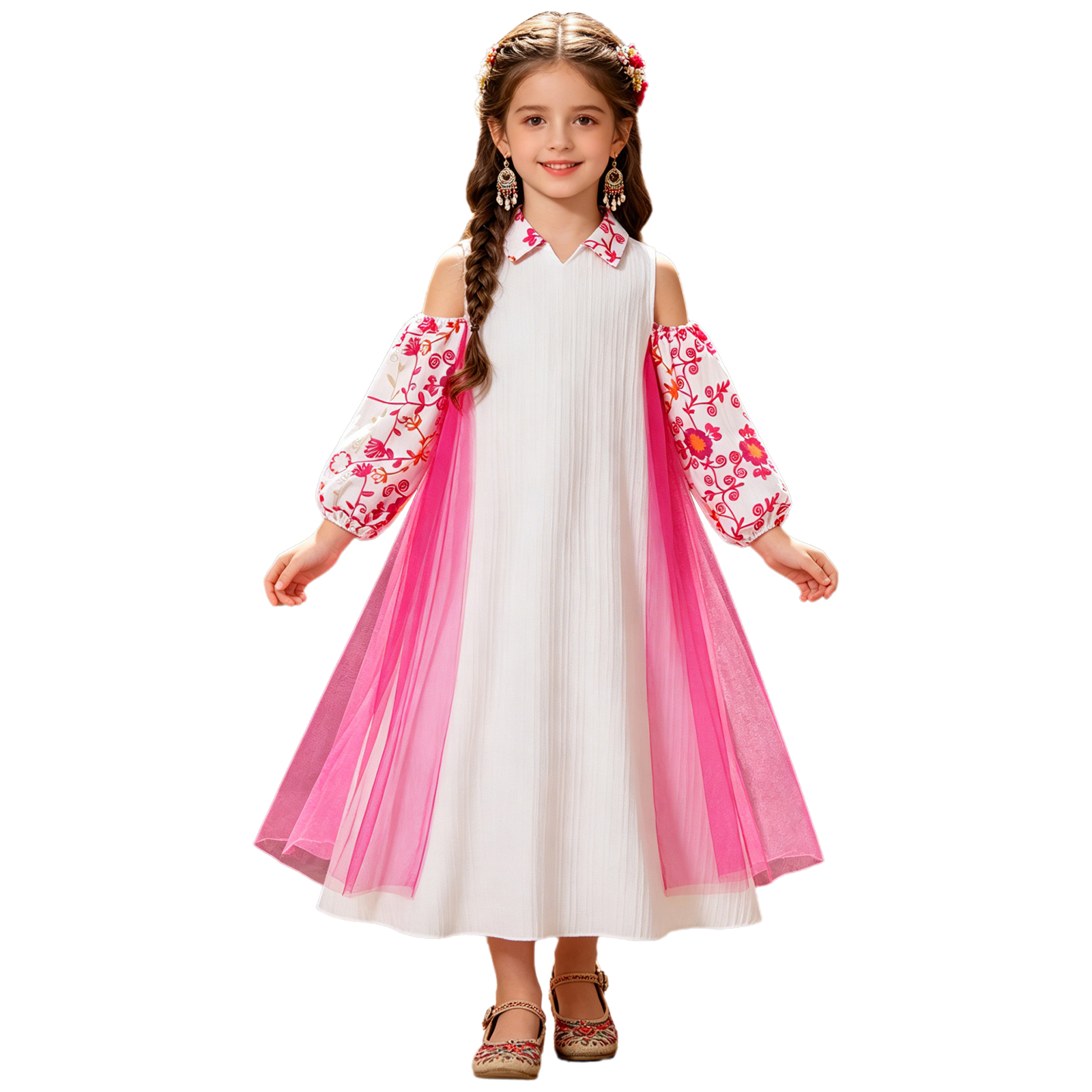 Girl Long Sleeve Mesh Patchwor - Summer Clothing Girls ulasan dan harga
