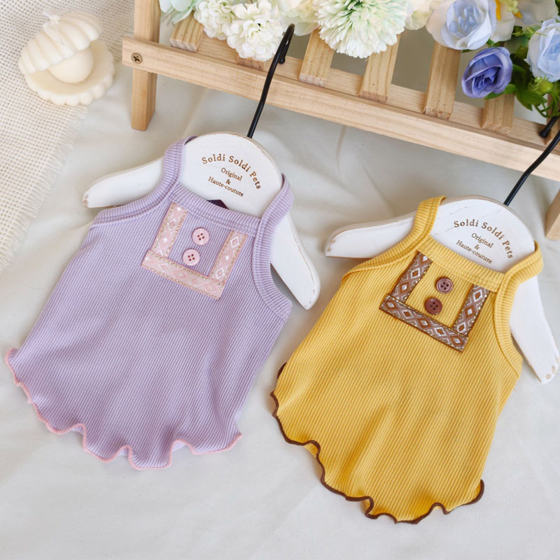 Dog Clothes Yellow Purple Slin - Yellow Summer Clothing ulasan dan harga