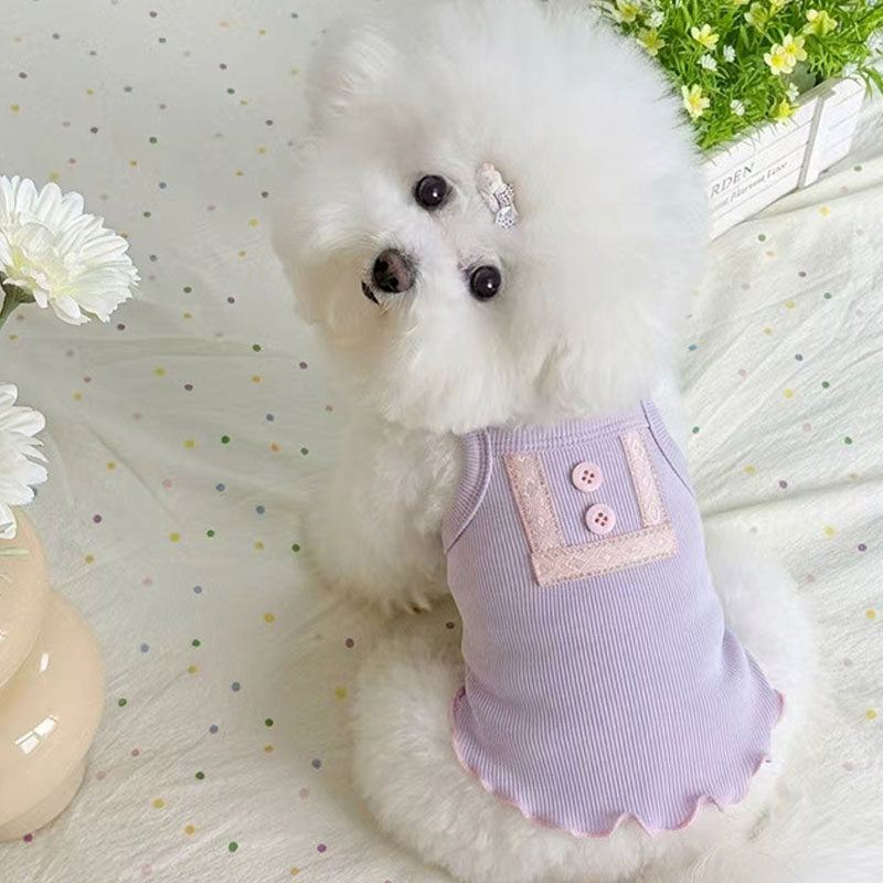 Dog Clothes Yellow Purple Slin - Yellow Summer Clothing ulasan dan harga