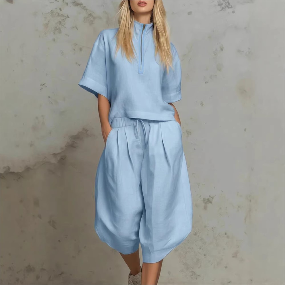 Fashion Half-sleeved Zipper St - Zara Summer Clothing For Women ulasan dan harga