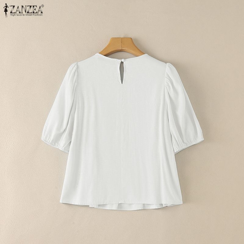 ZANZEA Woman Elegant Shirring  - Summer De Clothing ulasan dan harga