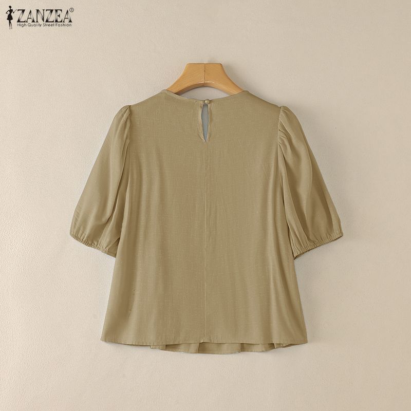 ZANZEA Woman Elegant Shirring  - Summer De Clothing ulasan dan harga