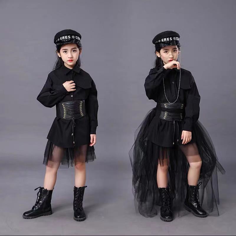Children's Black Suit Girls Mo - Summer Clothing Girls ulasan dan harga