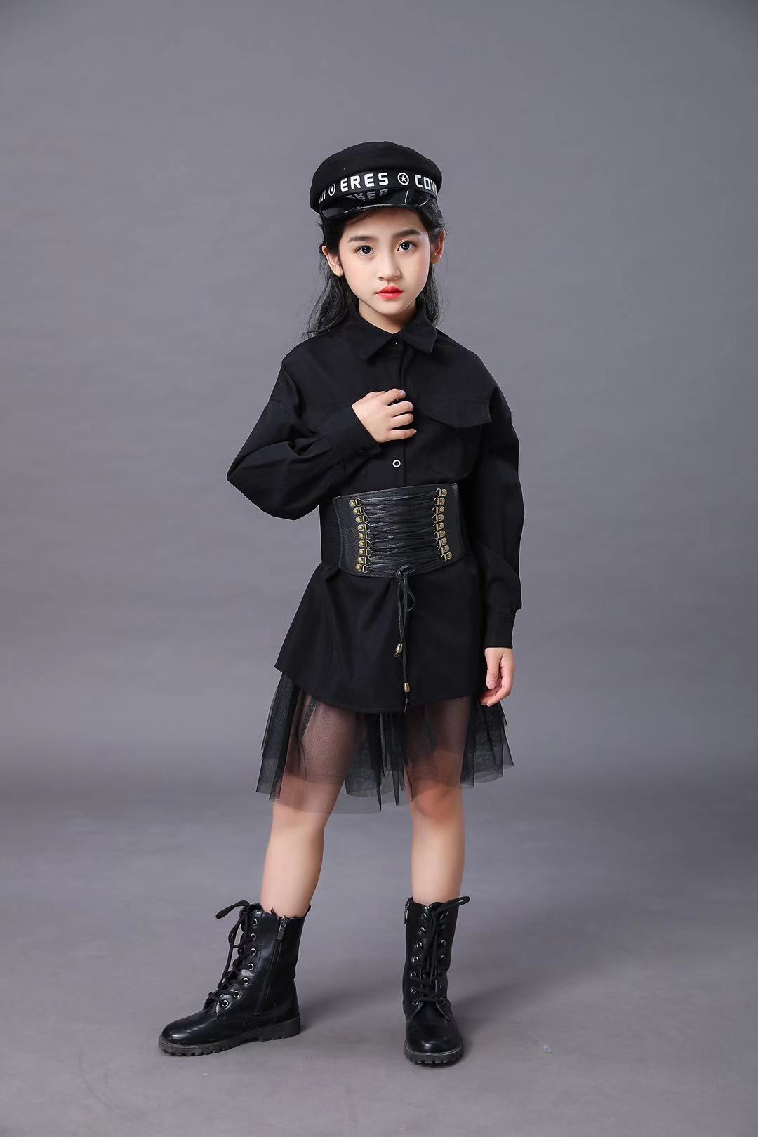 Children's Black Suit Girls Mo - Summer Clothing Girls ulasan dan harga