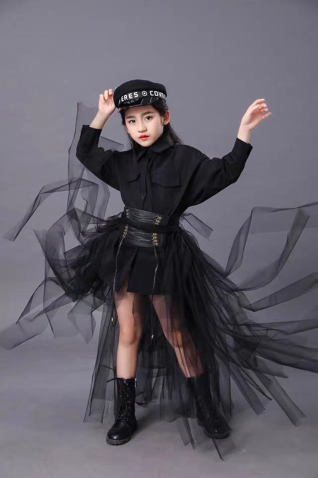 Children's Black Suit Girls Mo - Summer Clothing Girls ulasan dan harga