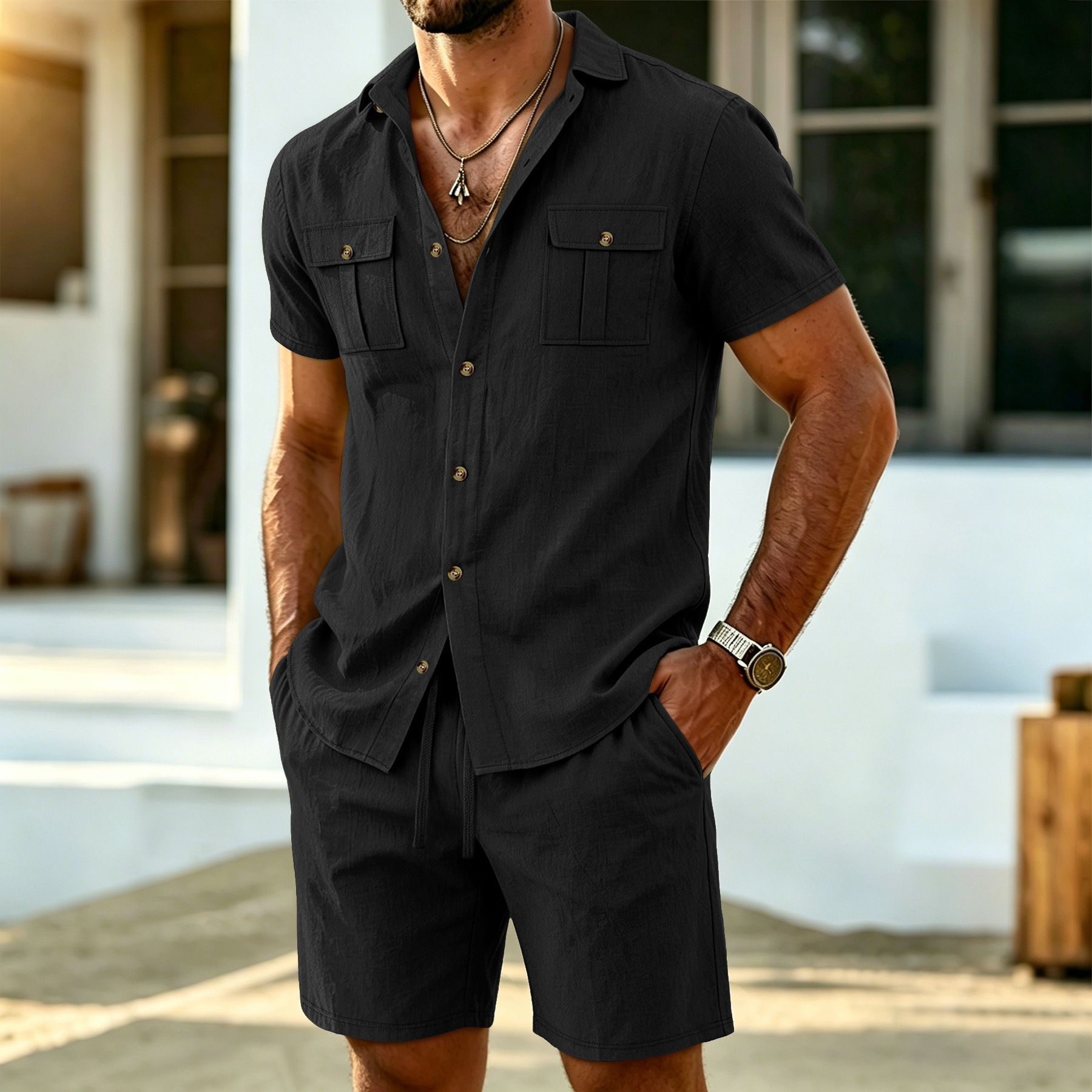 New summer men's linen outdoor - Summer Clothing Trends ulasan dan harga