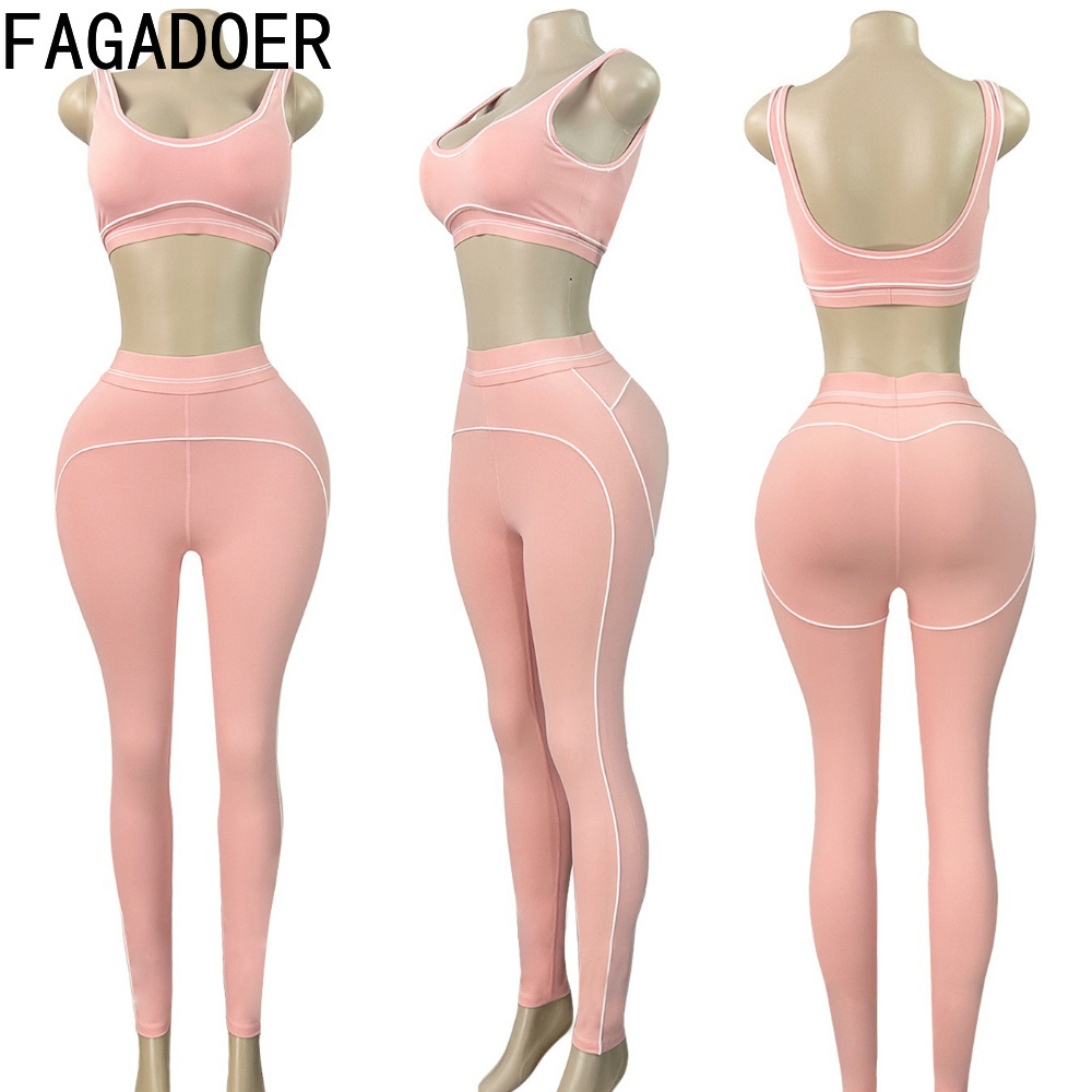 FAGADOER Fashion Patchwork Qua - Summer Yoga Clothing ulasan dan harga