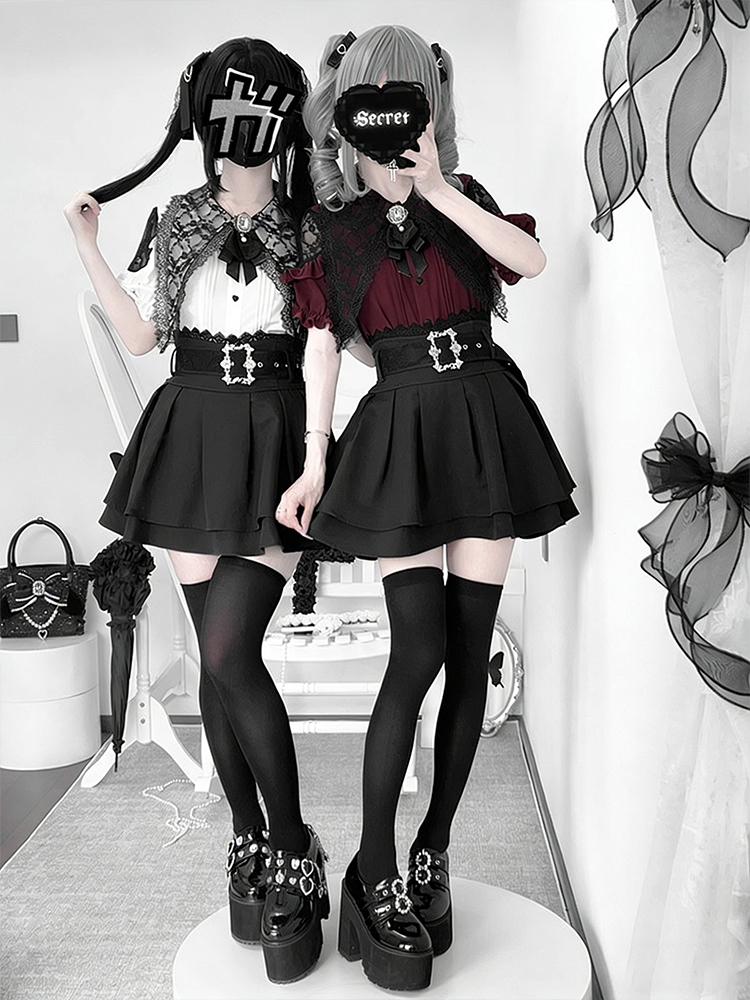 Gothic Style Shoulder Bared Sh - Summer Goth Clothing ulasan dan harga
