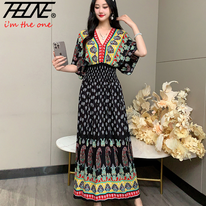 THHONE Women Dress Summer 2025 - Indian Summer Vintage Clothing ulasan dan harga