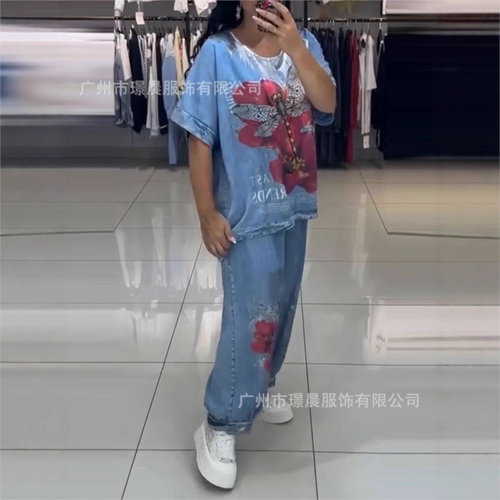 Fashion Denim Blue Print For W - Zara Summer Clothing For Women ulasan dan harga