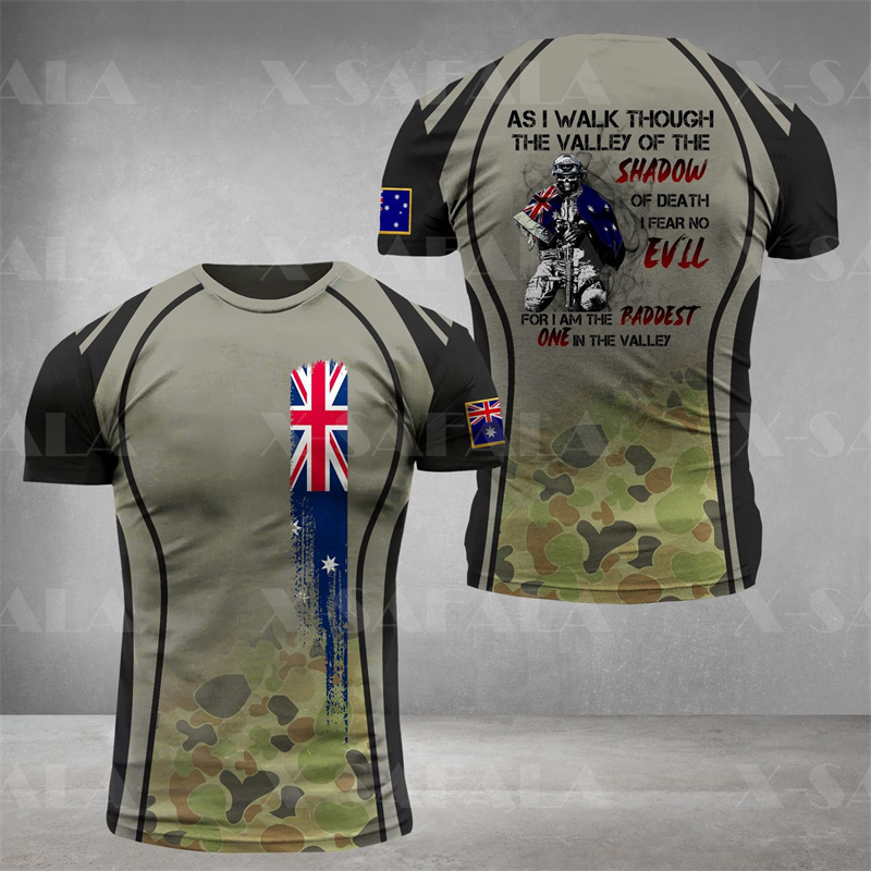 Australia Flag Skull Graphic T - Summer Clothing Australia ulasan dan harga