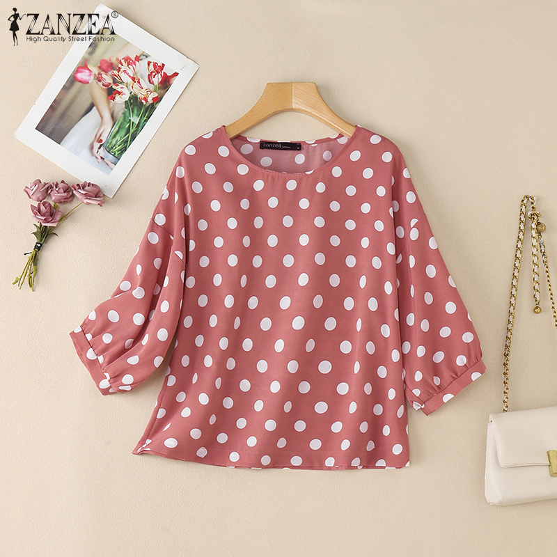 ZANZEA Woman Casual Polka Dot  - Summer De Clothing ulasan dan harga