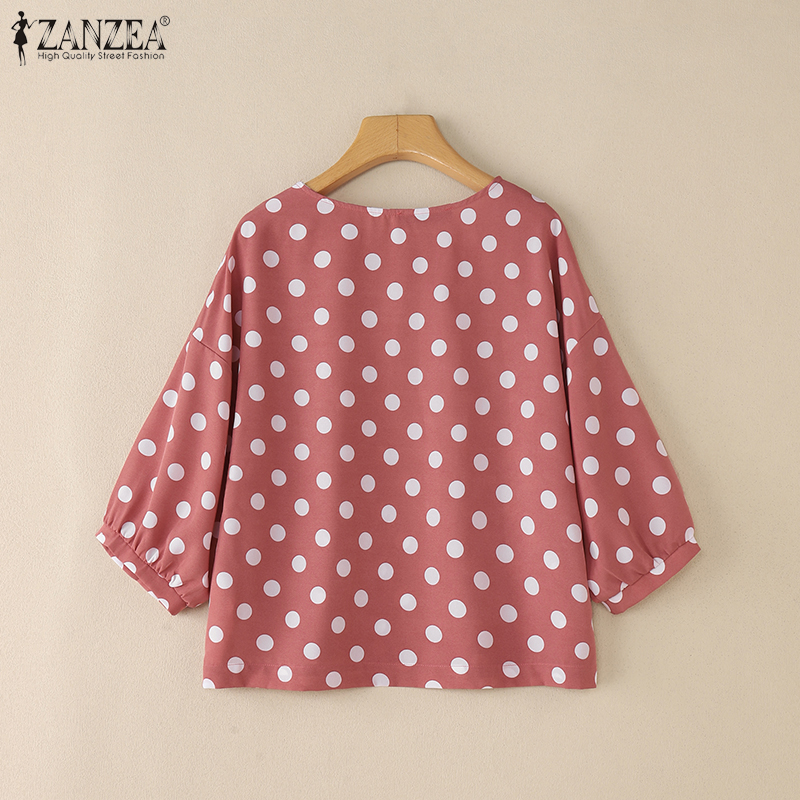 ZANZEA Woman Casual Polka Dot  - Summer De Clothing ulasan dan harga