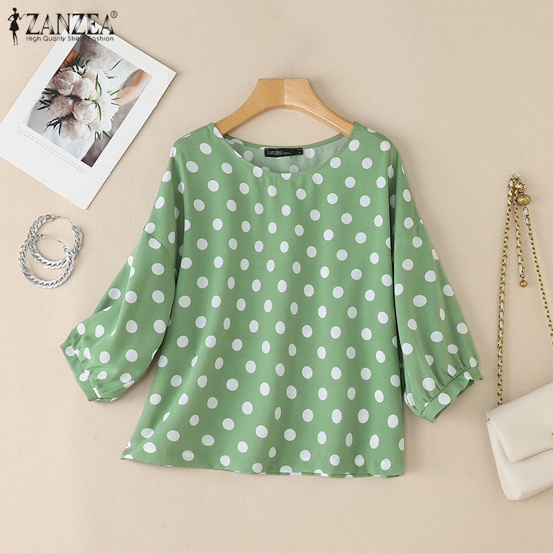 ZANZEA Woman Casual Polka Dot  - Summer De Clothing ulasan dan harga