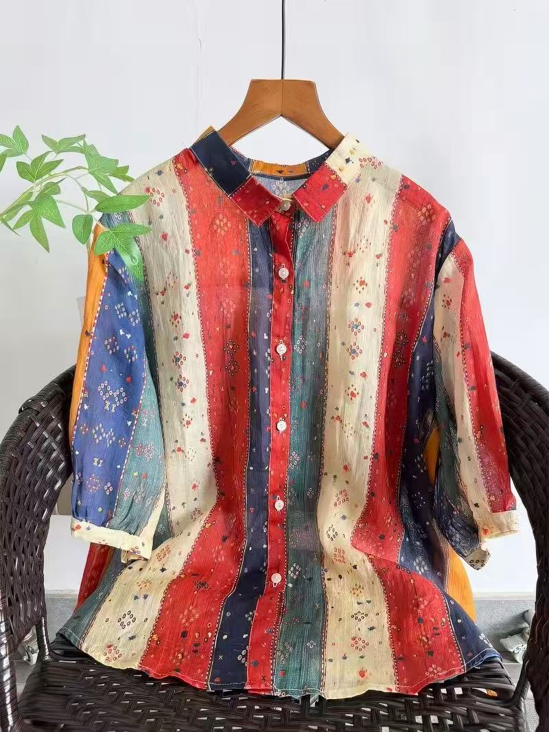 Bohemian 100% Ramie Shirts and - Summer Clothing In Japan ulasan dan harga