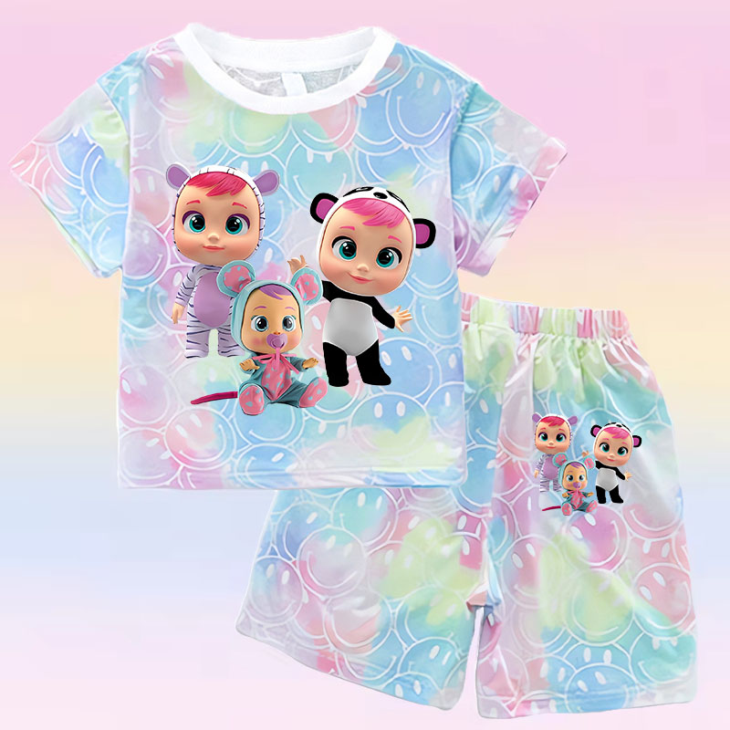 Crying Babies T-shirt Set Chil - Summer Clothing Baby Girl ulasan dan harga