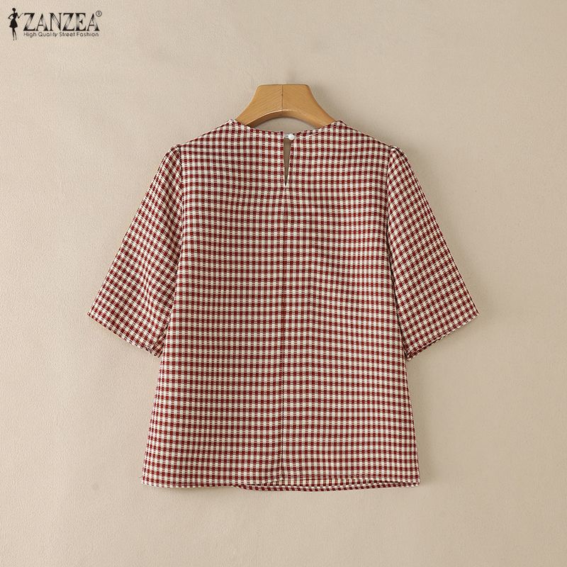 Woman French Elegant Gingham B - Summer De Clothing ulasan dan harga