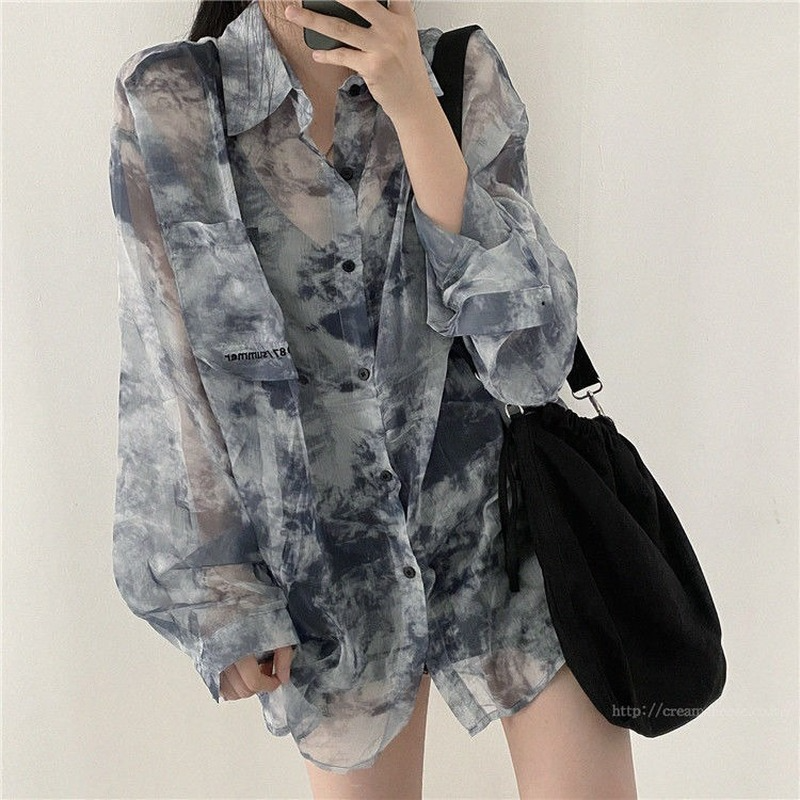 Shirts Women Fashion Tie Dye H - Summer Goth Clothing ulasan dan harga