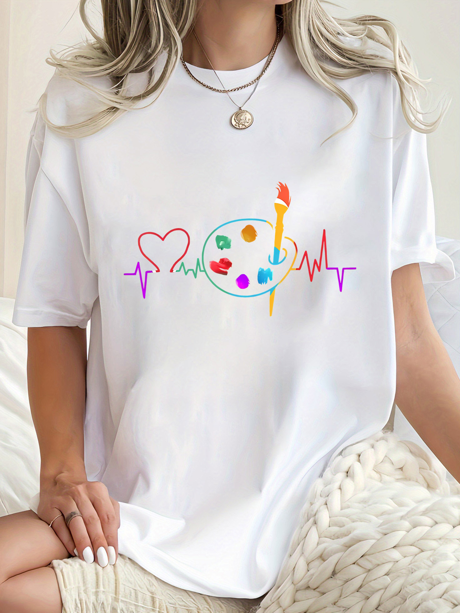 Colorful Geometric Women's Cas - Summer Clothing Color Palette ulasan dan harga