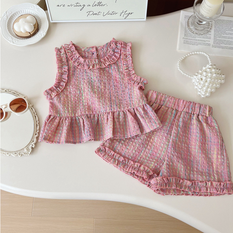Summer New Plaid Baby Girl Set - Summer Clothing Baby Girl ulasan dan harga