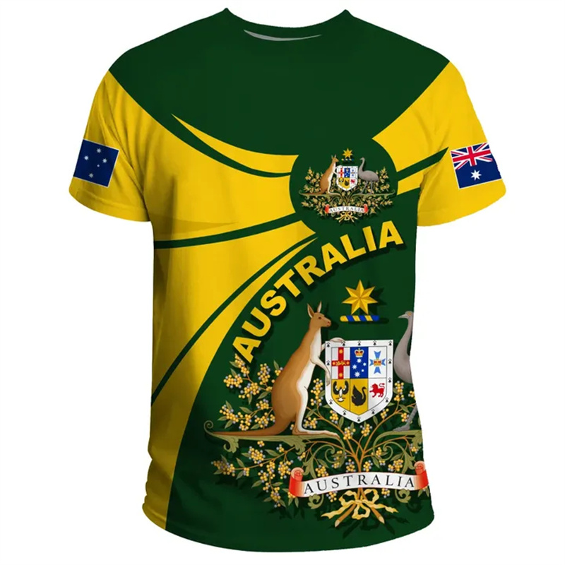 3D Print Australia Flag T Shir - Summer Clothing Australia ulasan dan harga