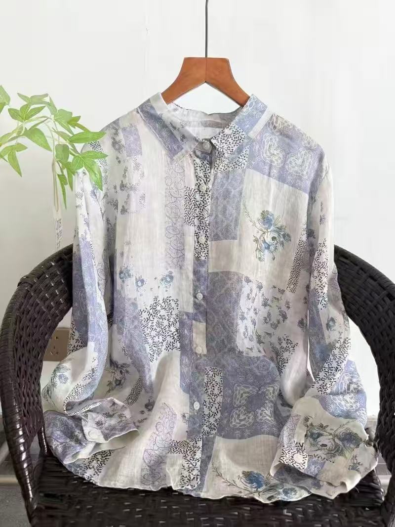 100% Ramie linen shirts and bl - Summer Clothing In Japan ulasan dan harga