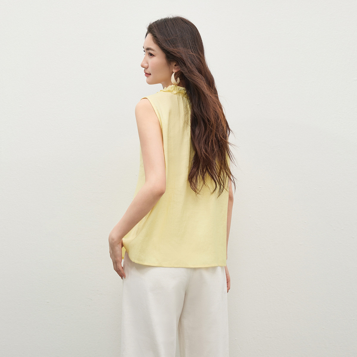 SENTUBILA Women's Yellow V Nec - Yellow Summer Clothing ulasan dan harga