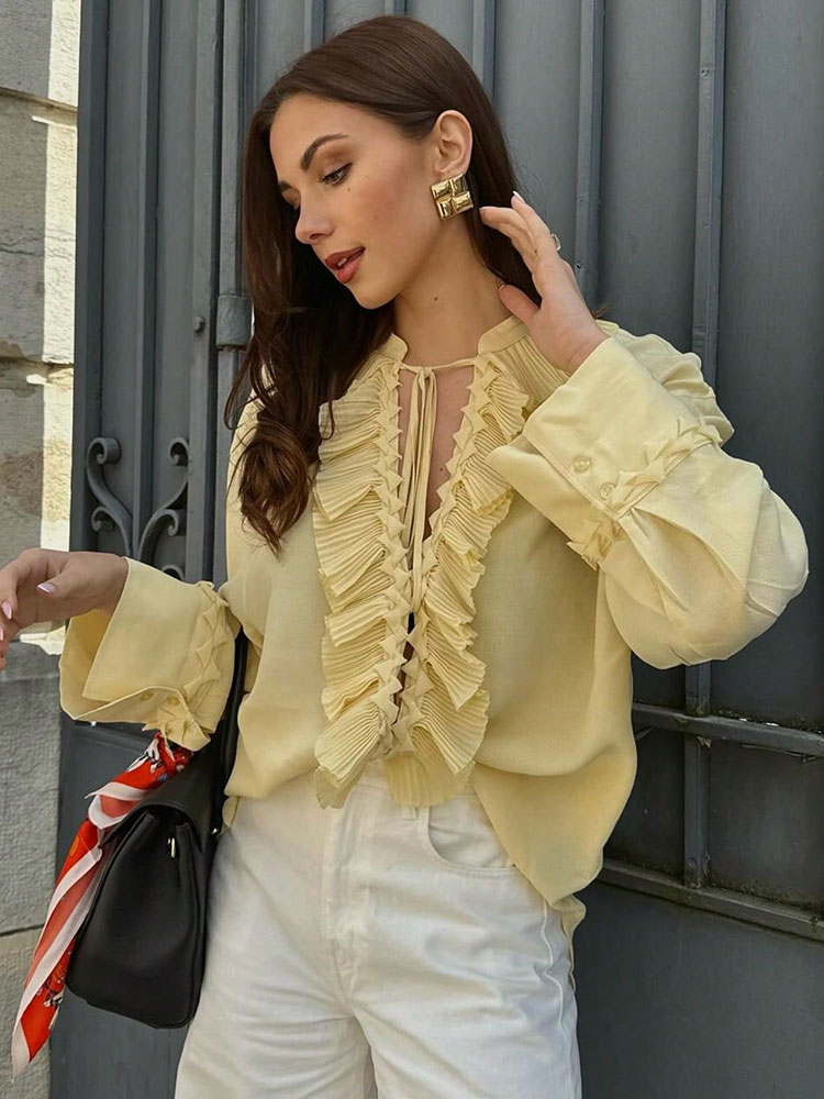 HH Women Yellow Long Sleeve Bl - Yellow Summer Clothing ulasan dan harga