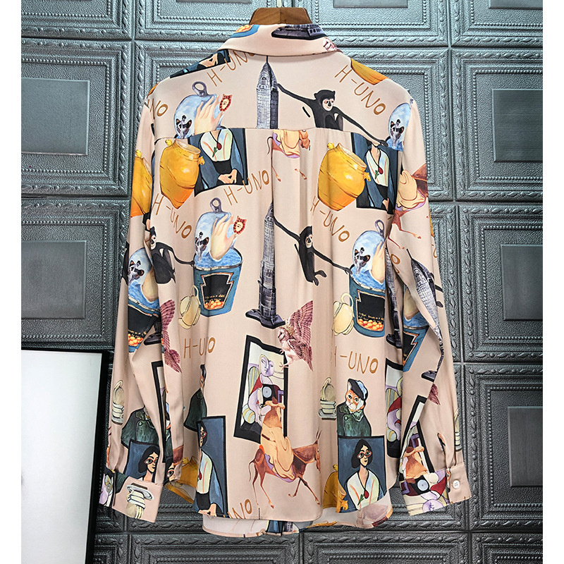 Graffiti Print Women Shirts Su - Summer De Clothing ulasan dan harga