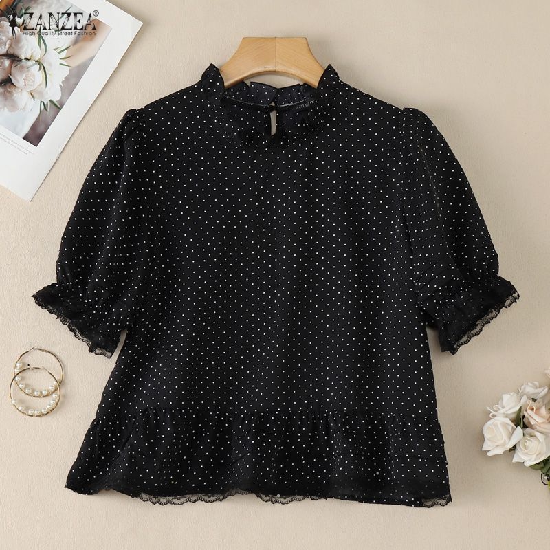 ZANZEA Woman Polka Dot Lace Pa - Summer De Clothing ulasan dan harga