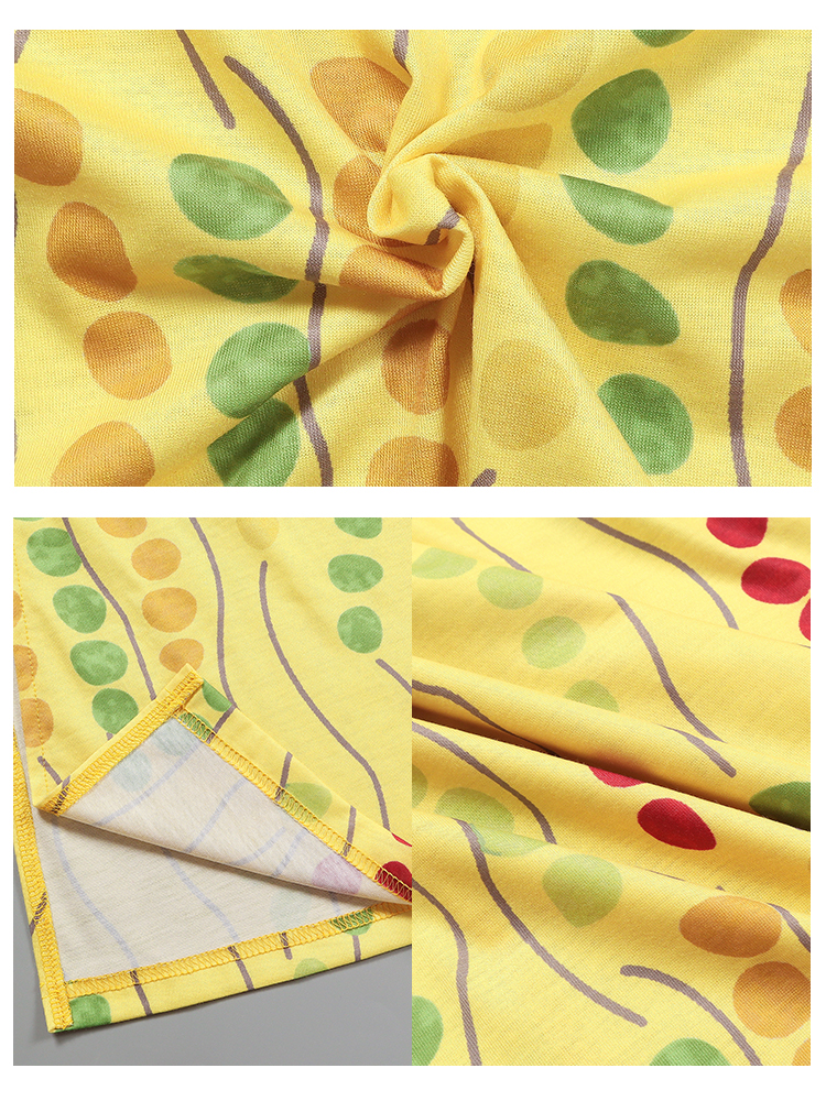 Plus Size Yellow Printed Midi  - Yellow Summer Clothing ulasan dan harga