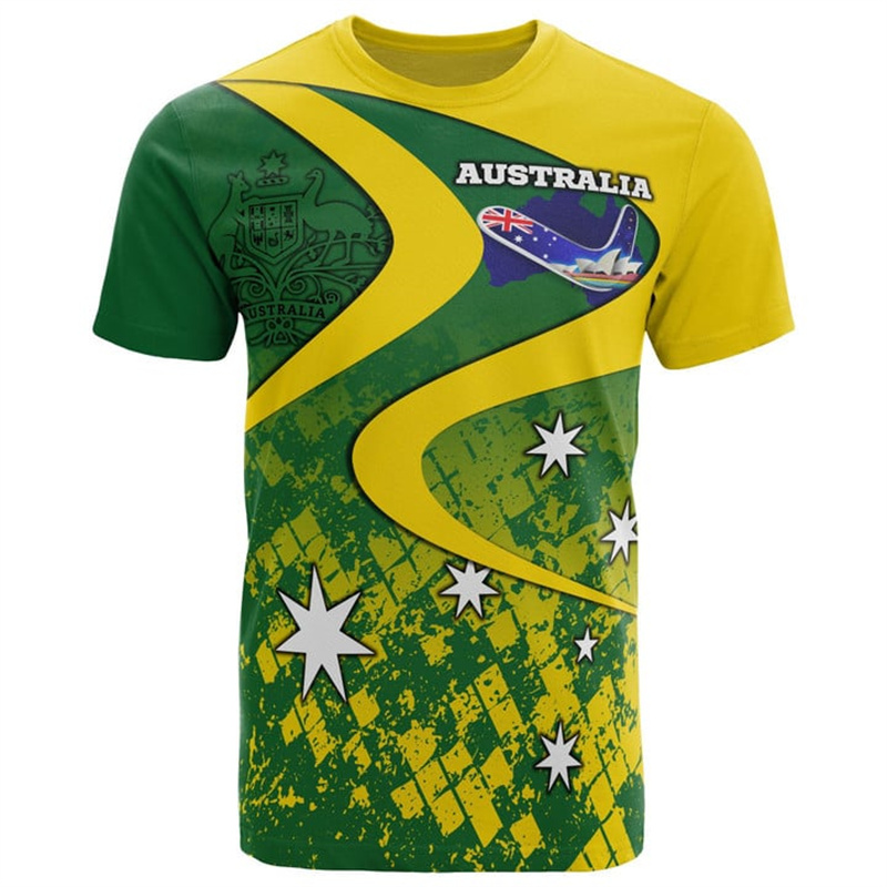3D Print Australia Flag T Shir - Summer Clothing Australia ulasan dan harga