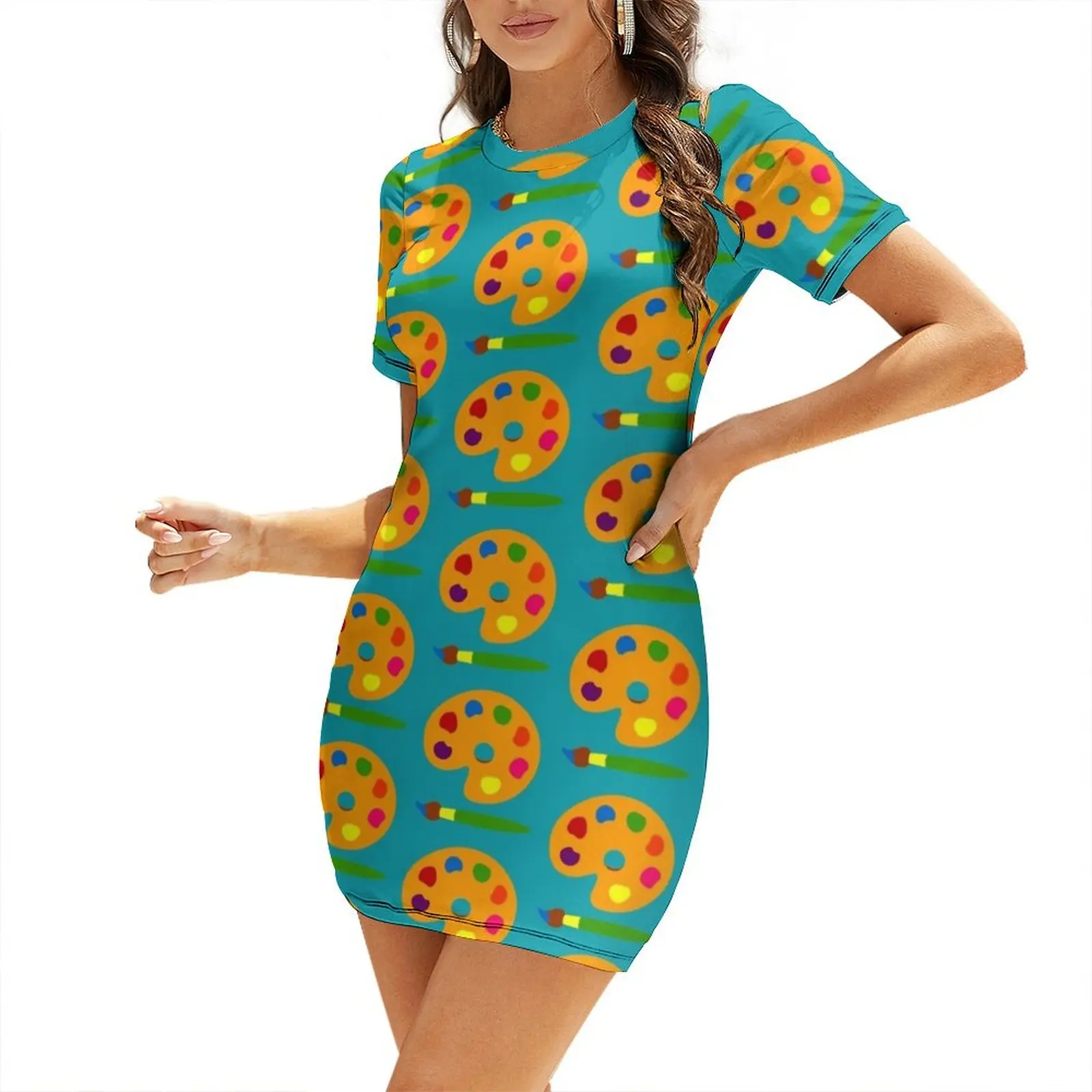 Colorful Paint Palette Short-S - Summer Clothing Color Palette ulasan dan harga