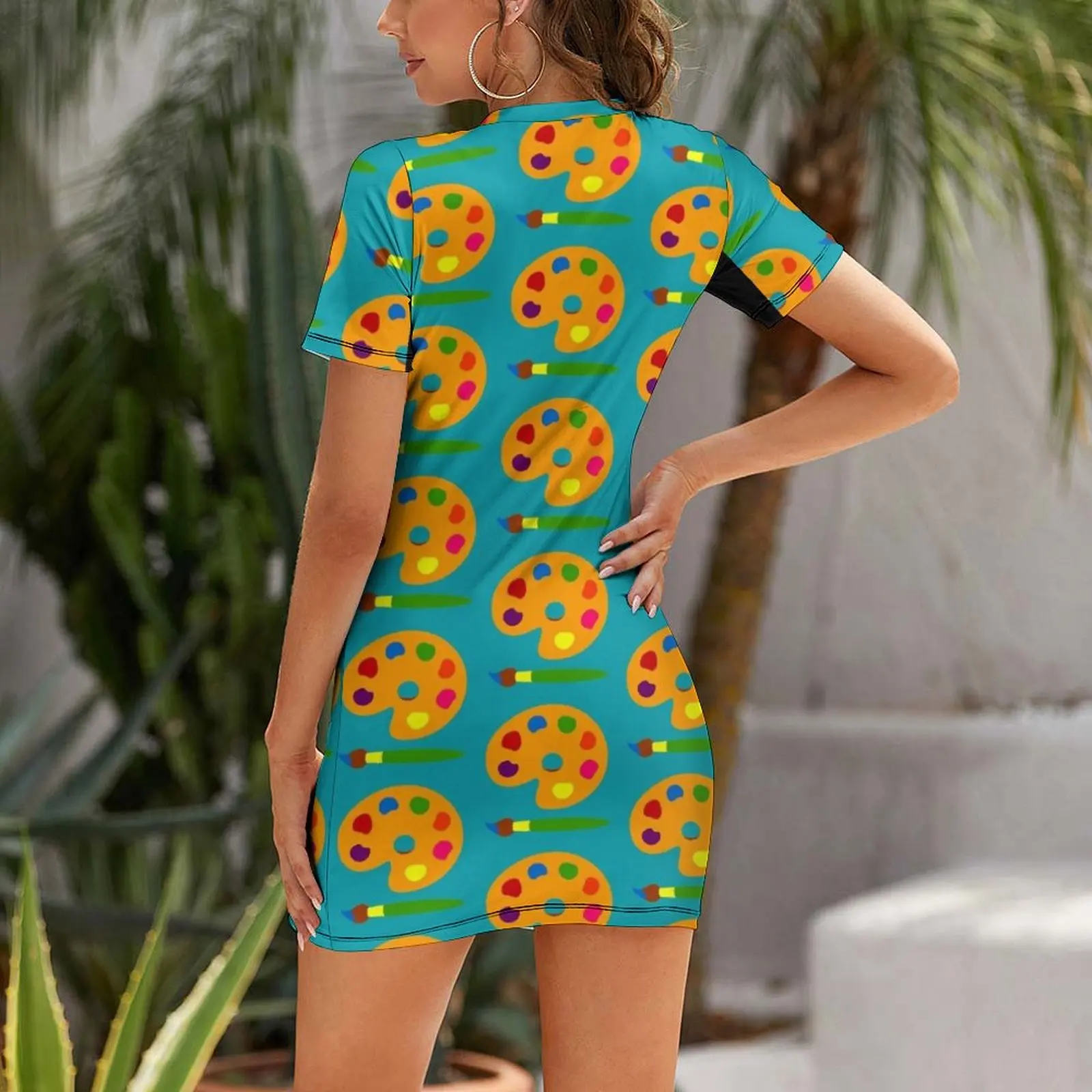 Colorful Paint Palette Short-S - Summer Clothing Color Palette ulasan dan harga